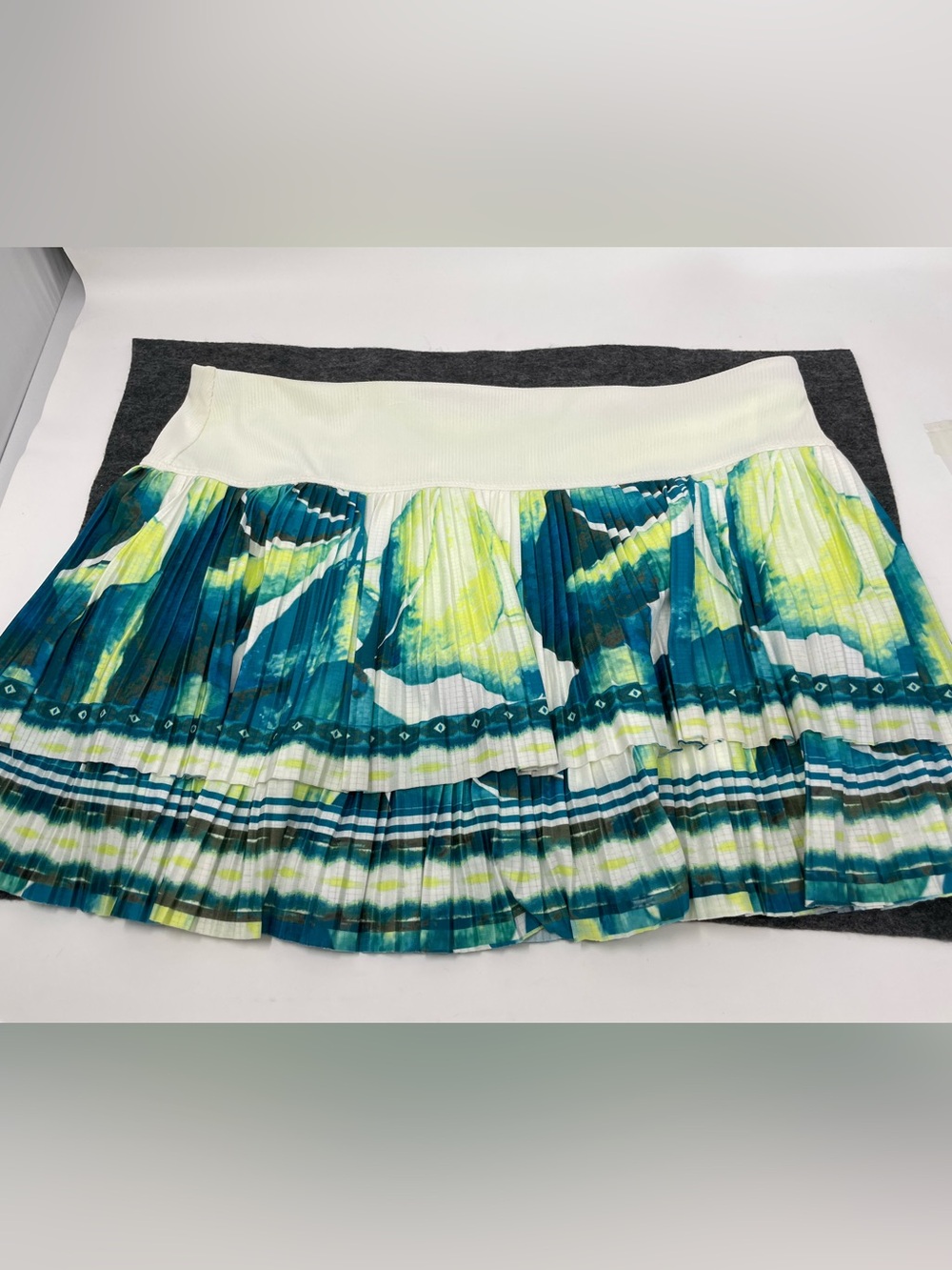 Lucky in Love Pleated Pickleball Skort in Teal, Lime & White
